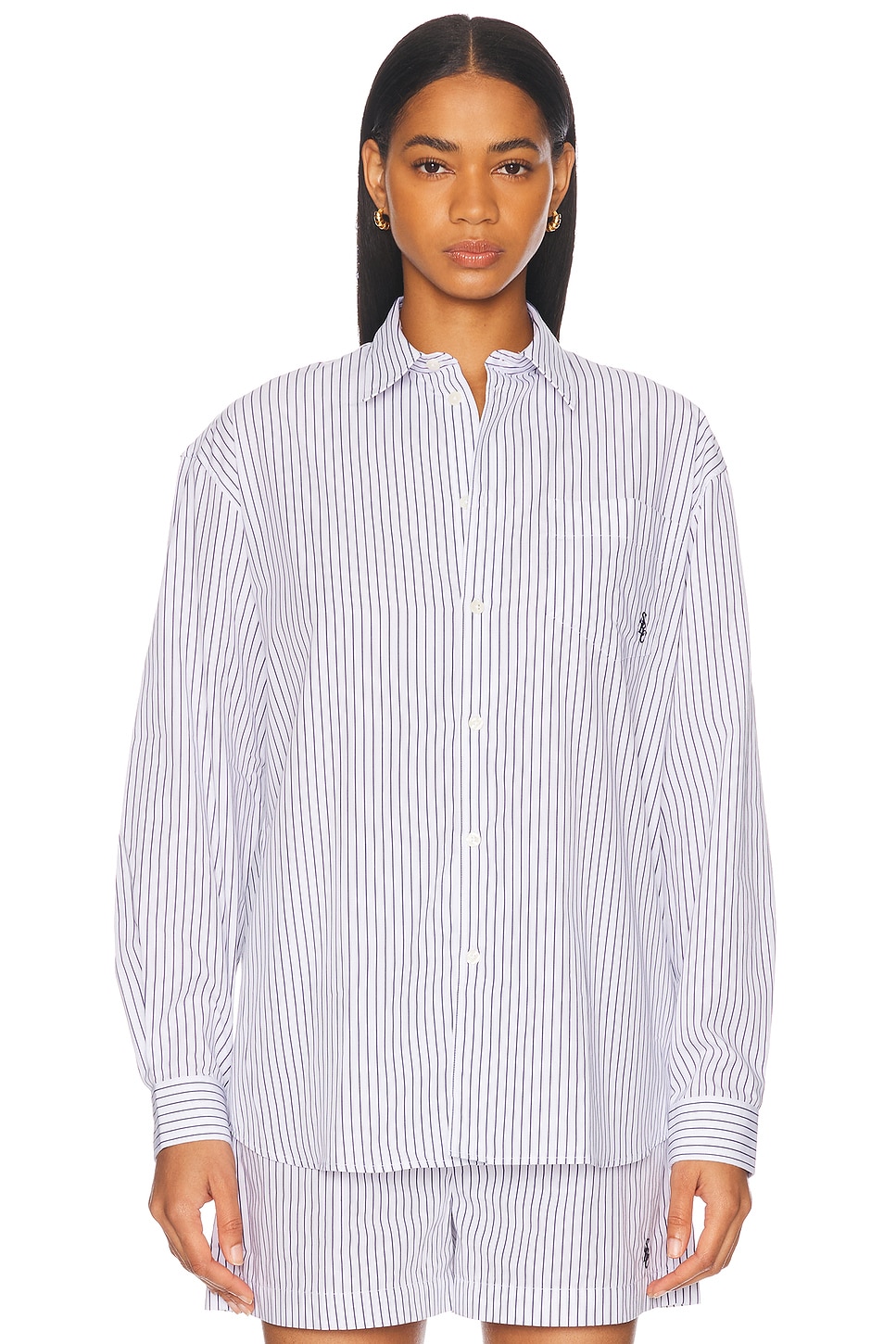 

Свободная рубашка на пуговицах Sporty & Rich, Blue Striped