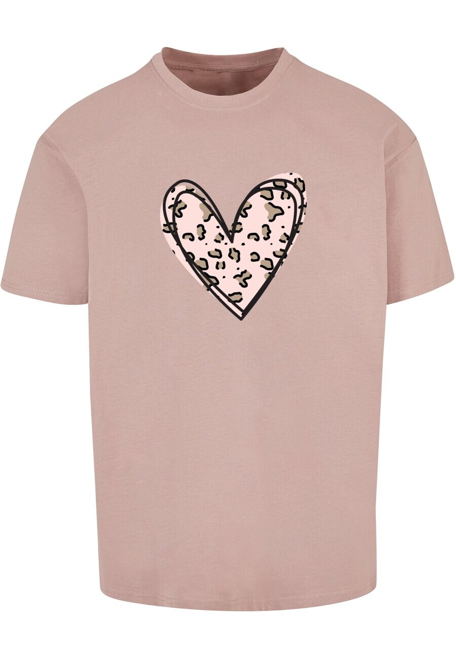 

Футболка Merchcode Valentines Day - Leopard Heart, цвет Rose/Dusky pink