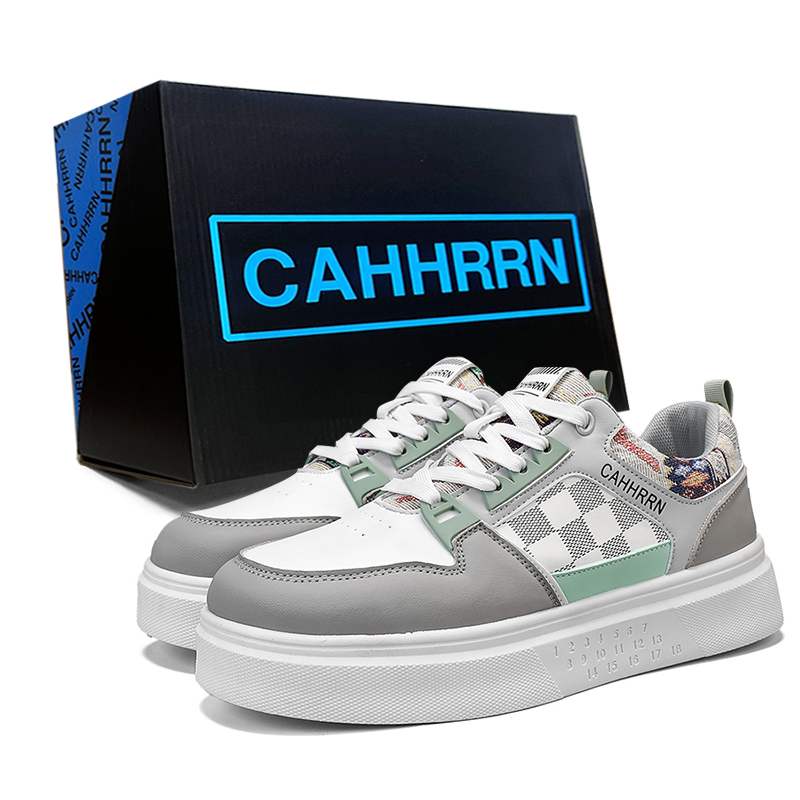 

CAHHRRN Дышащие низкие скейтерские кроссовки мужские бело-зеленые, цвет White Green