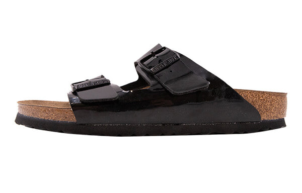 Тапочки arizona birko-flor narrow fit sandals 'black patent' Birkenstock, черный — фото 2