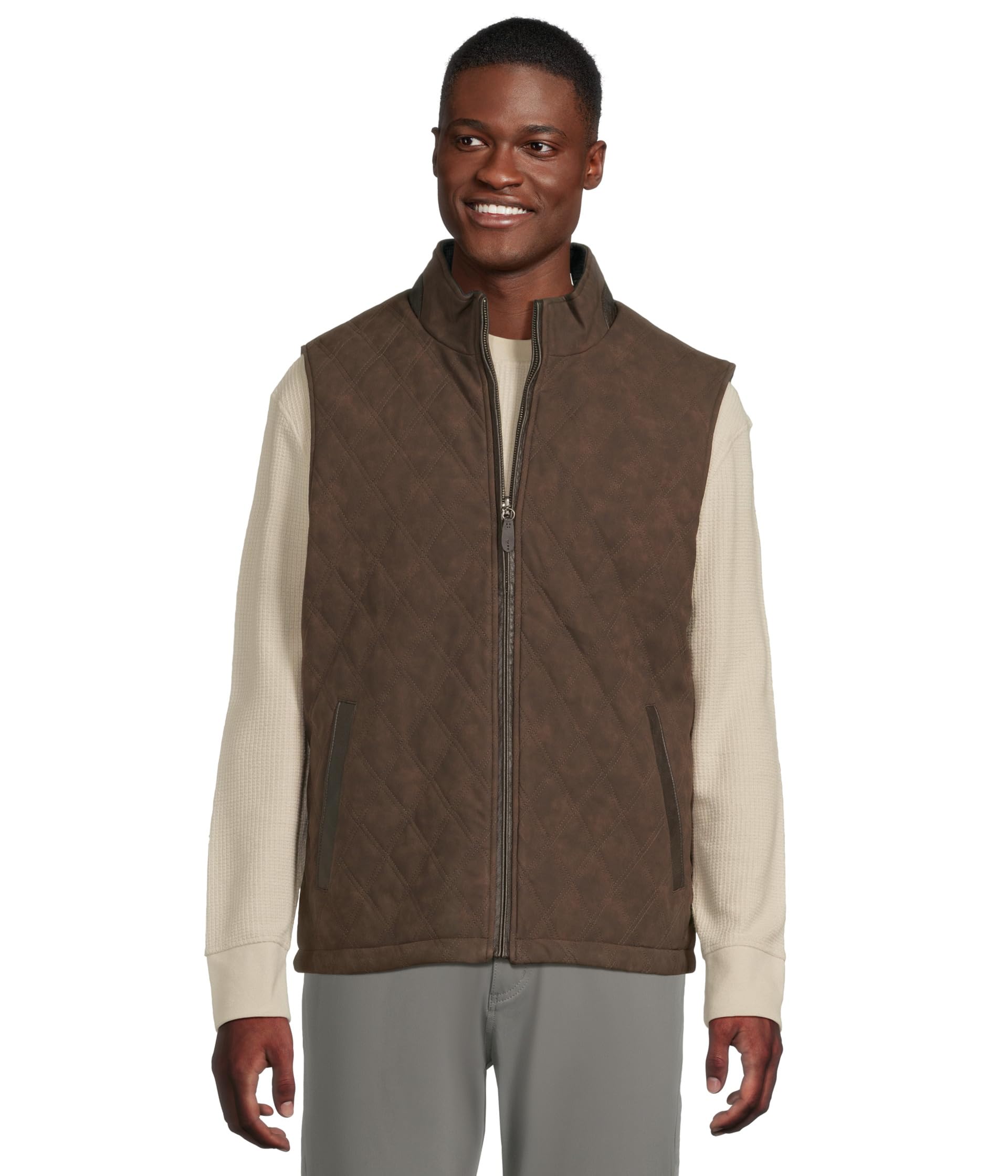 

Жилет Johnston & Murphy Upton Reversible Vest, цвет Dark Brown/Navy Plaid