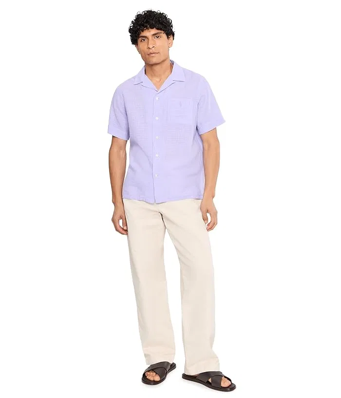 Рубашка льняная Classic Fit Linen-Blend Seersucker Shirt Polo Ralph Lauren, Powder Purple — фото 2