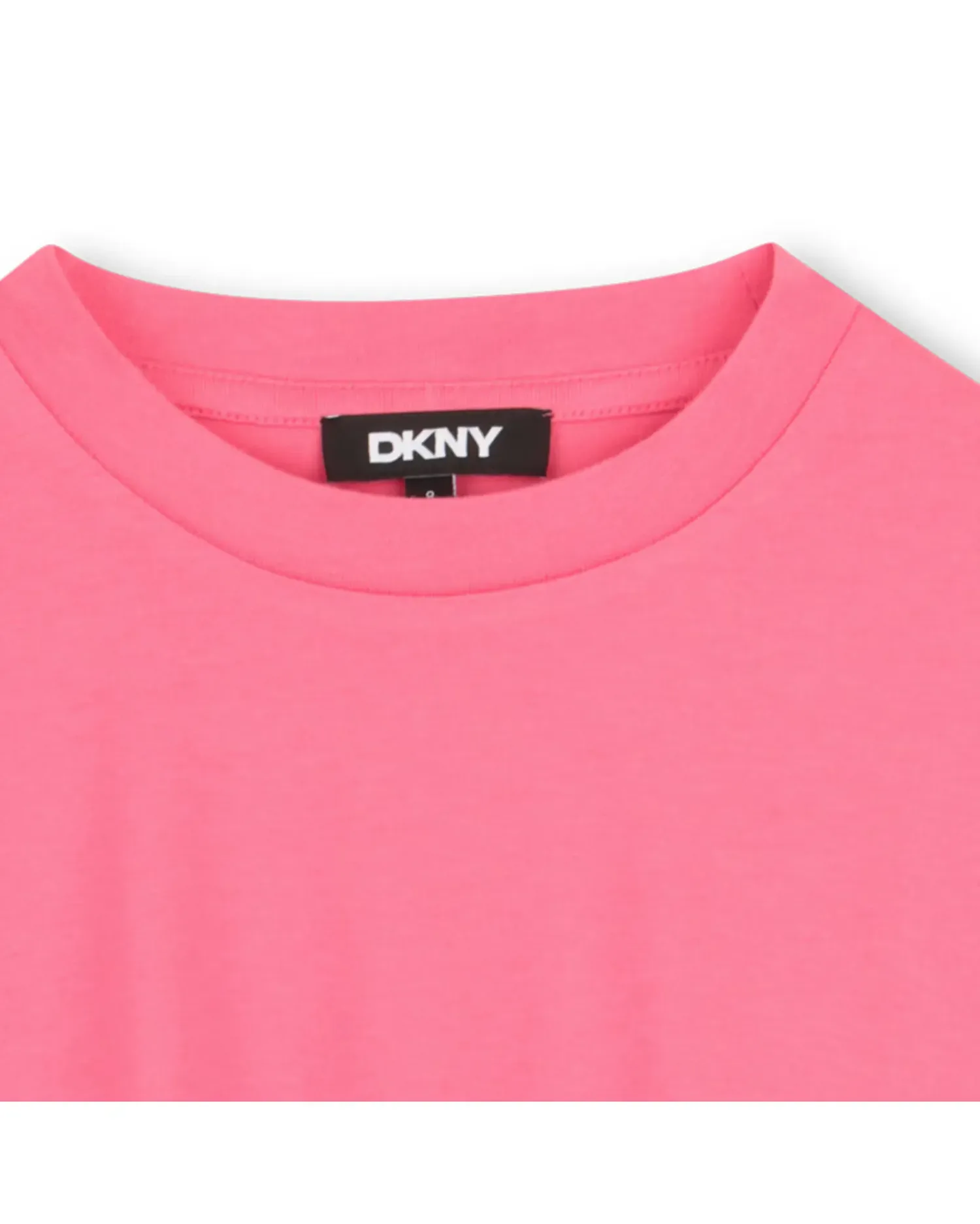 Детская однотонная хлопковая футболка DKNY, Natural — фото 2