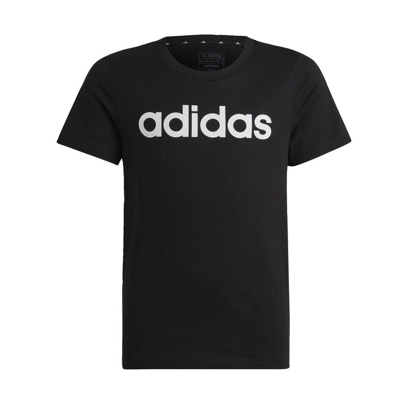 

Хлопковая футболка узкого кроя с линейным логотипом Essentials ADIDAS, цвет schwarz