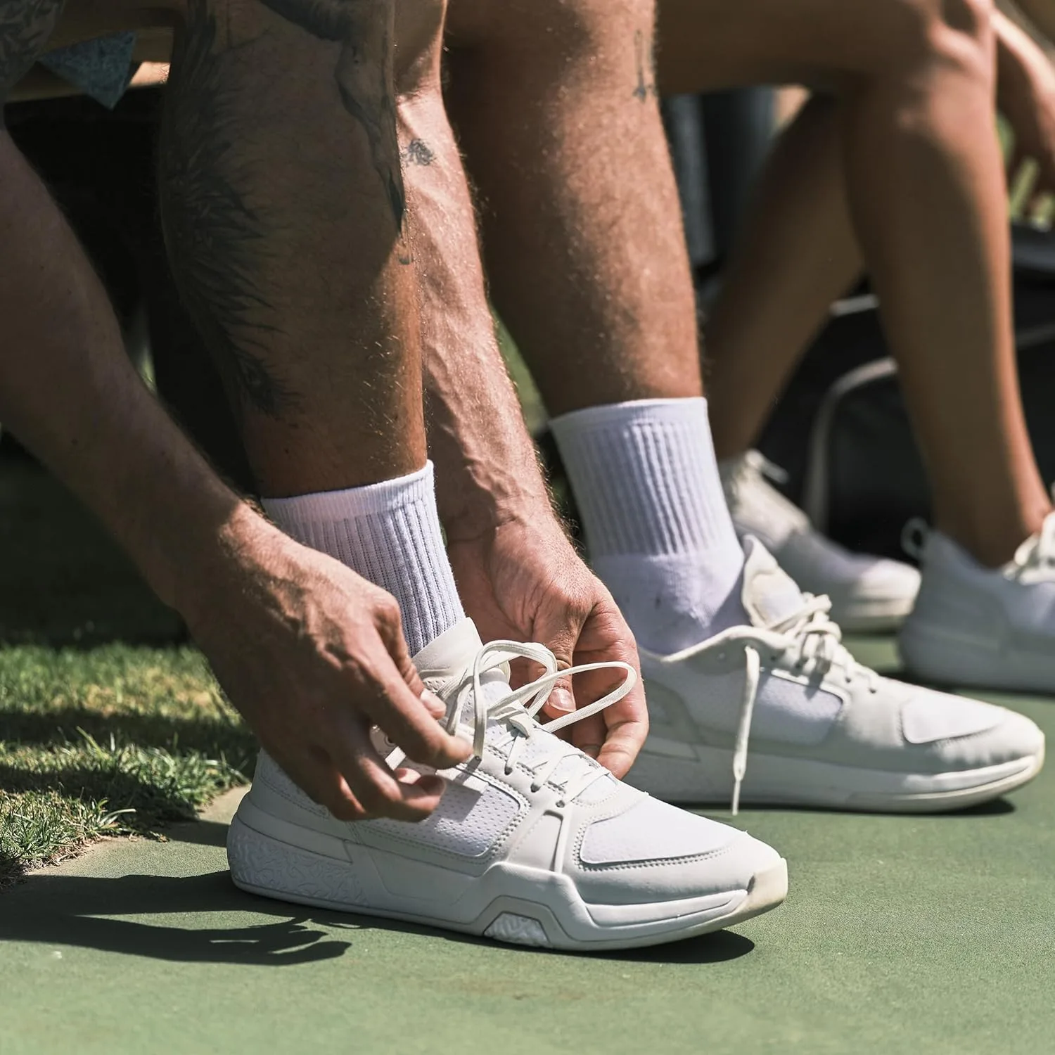 Кроссовки OLUKAI Anau Herren Court, Schuhe fur Tennis & Pickleball, Alltagskleidung, Komfort und Unterstutzung, светло-белый — фото 2