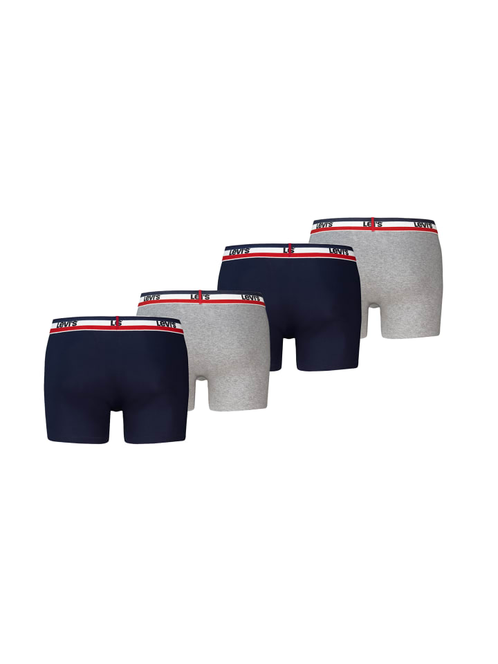 Levi´s Боксерские шорты LEVIS MEN REPEAT SPW LOGO BOXER BRIEF 4P в темно-синем/сером меланже — фото 2