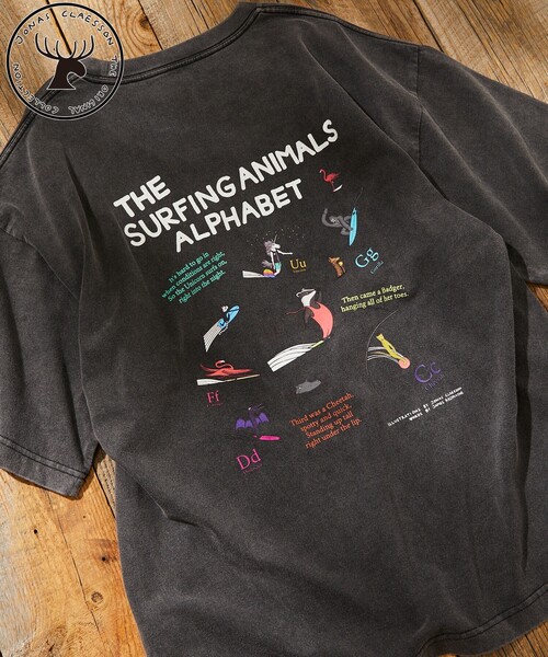 

Футболка с коротким рукавом, принт «Животные, занимающиеся серфингом» Jonas Claesson, черный