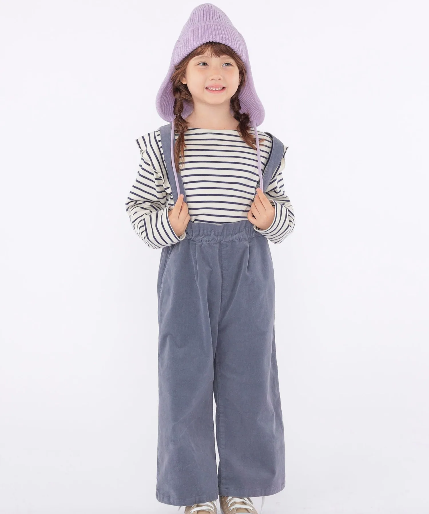 Детские штаны из велюра с регулируемыми лямками SHIPS KIDS Corduroy Wide Pant светло-голубые