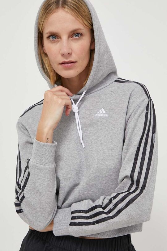 

Хлопковая толстовка adidas, серый