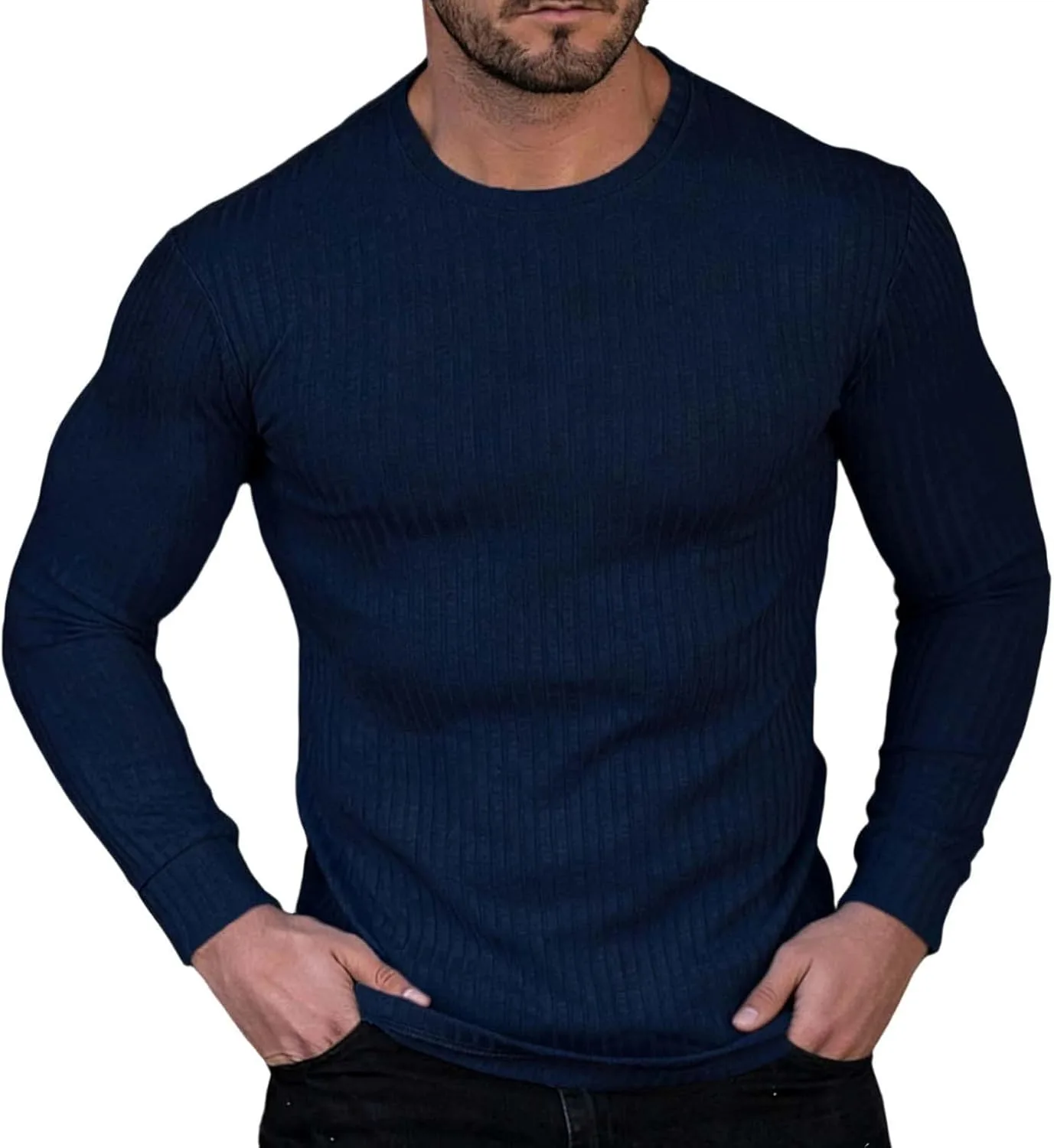 

Мужская футболка Cambkatl с длинным рукавом и ребристой вязкой