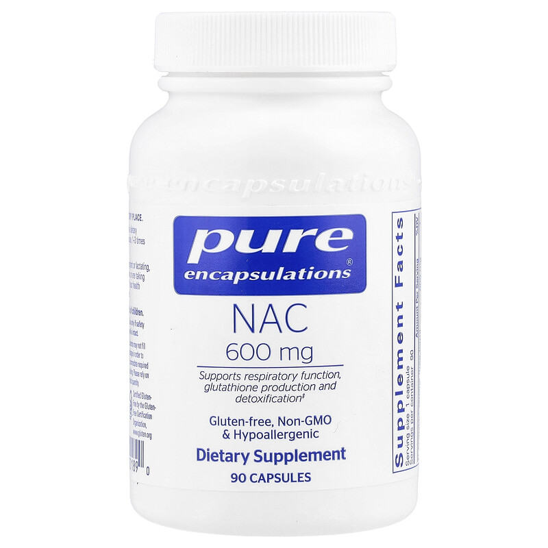 

Pure Encapsulations, NAC, 600 мг, 90 капсул