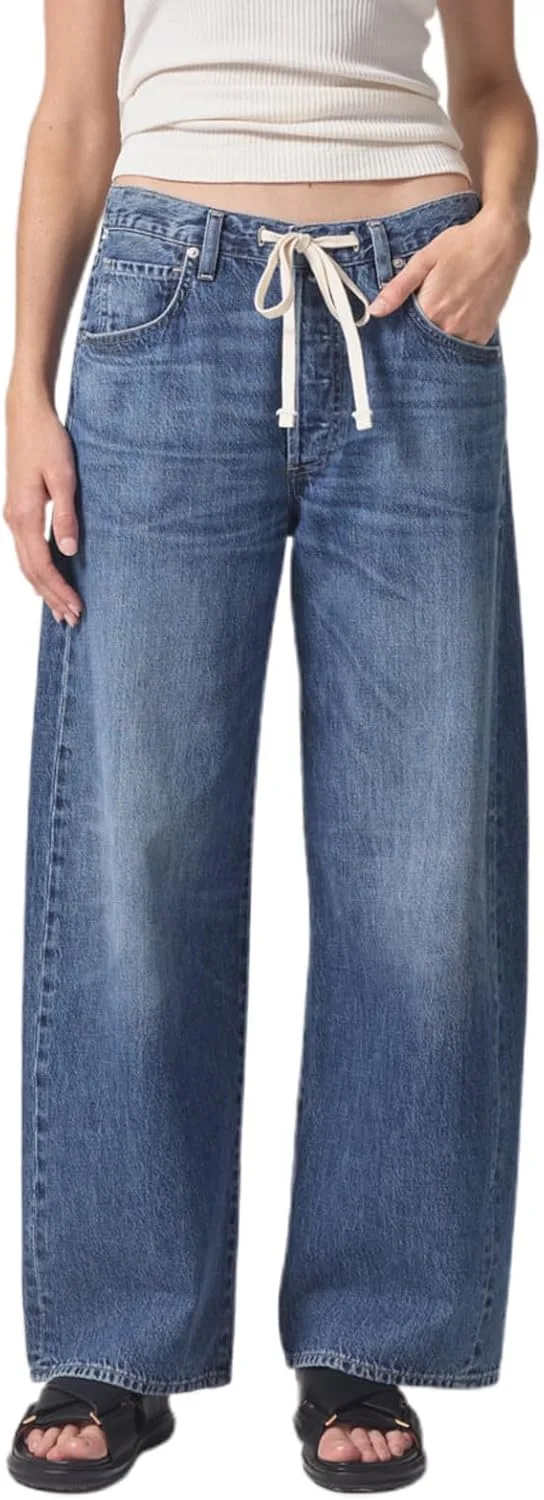 

Женские джинсы Boyfriend с высокой талией и широкими штанинами Doloame