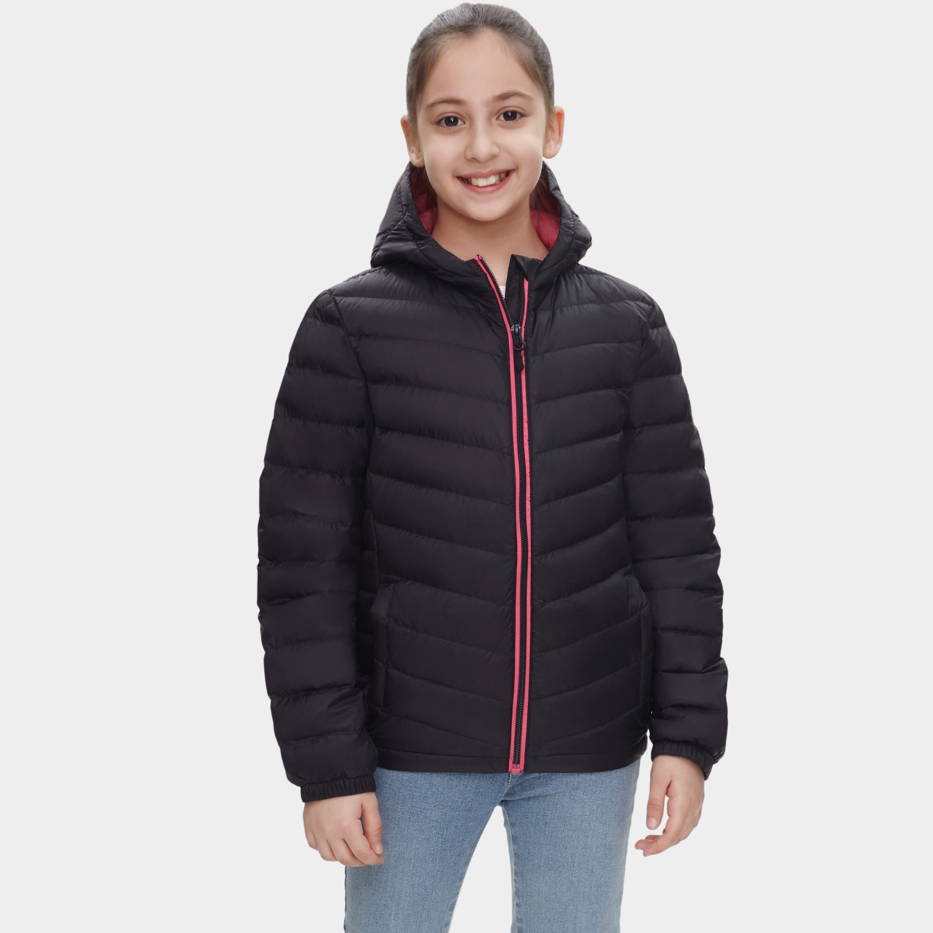 

Сверхлегкая пуховая куртка для девочек Rokka&Rolla, которую можно сложить и убрать, черный