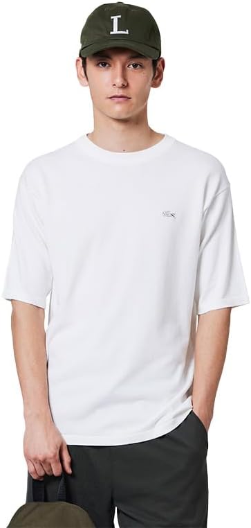 

Мужская повседневная трикотажная футболка Lacoste в трехцветном меланжевом исполнении, светло-бежевый