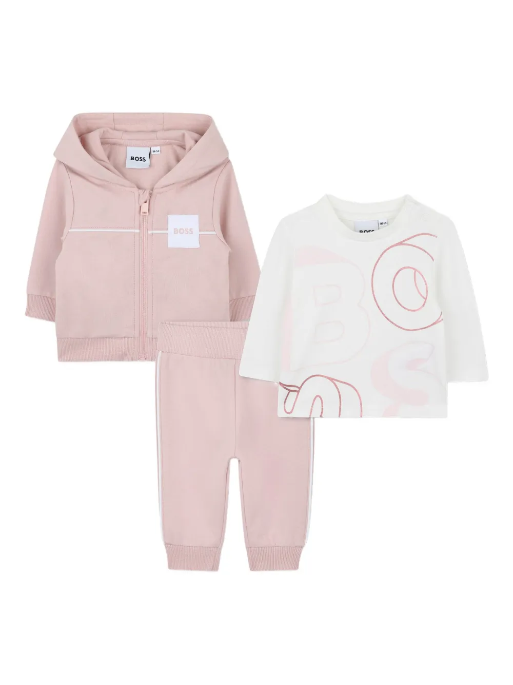 

Спортивный костюм с капюшоном BOSS Kidswear, розовый