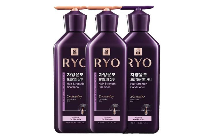 Ryo Набор шампуня и кондиционера Purple Lotus для жирных волос выпрямляющий, объемный и придающий пышность 400мл+400мл/400мл*2+400мл — фото 3