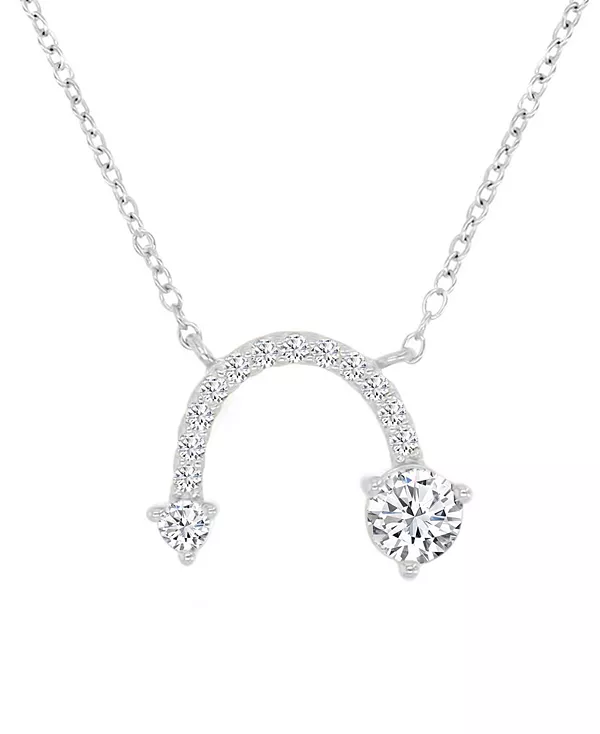 

Ожерелье с подвеской в виде изогнутой стрелы из кубического циркония, покрытое 14-каратным золотом (также доступно в вариантах из розового золота и стерлингового серебра) Macy'S, silver