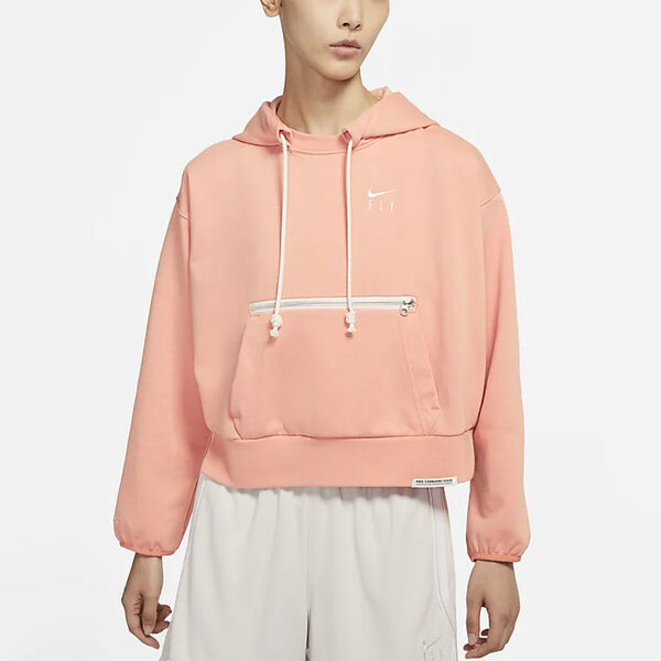 Свитер embroidered logo big pocket short sports hoodie light orange Nike, оранжевый — фото 4