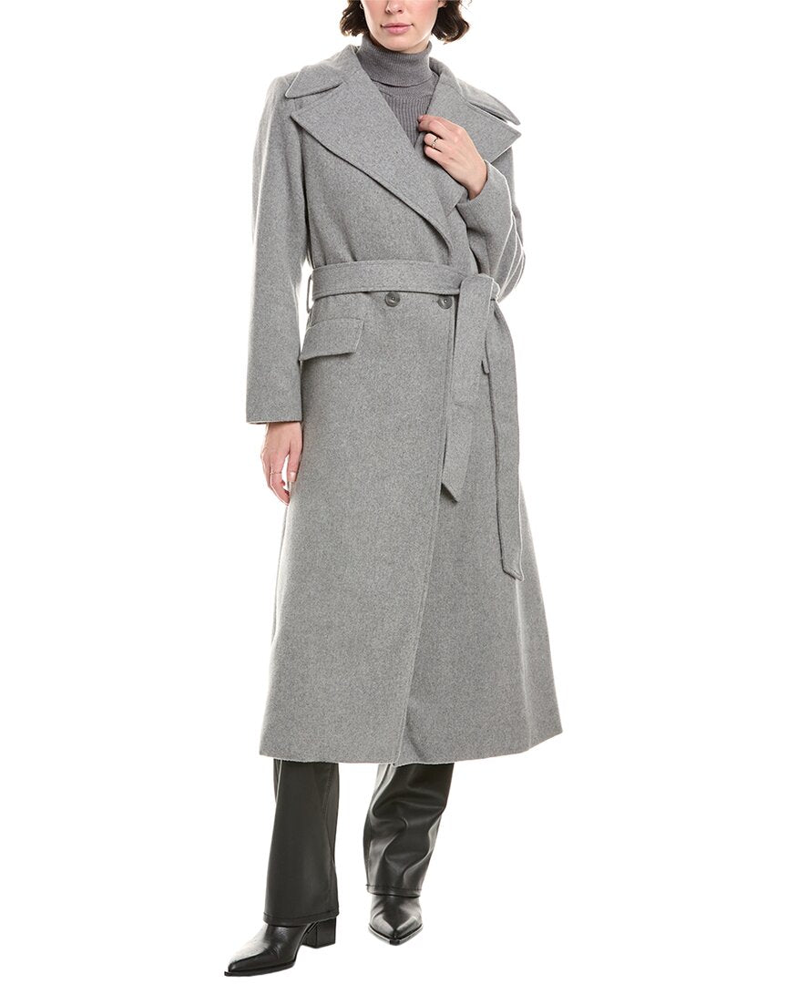 

Паскаль Ла Мод Длинное шерстяное пальто тренч Pascale La Mode, серый