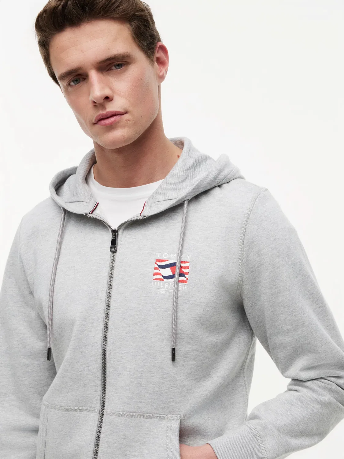 Толстовка на молнии Tommy Hilfiger, Light Grey — фото 2