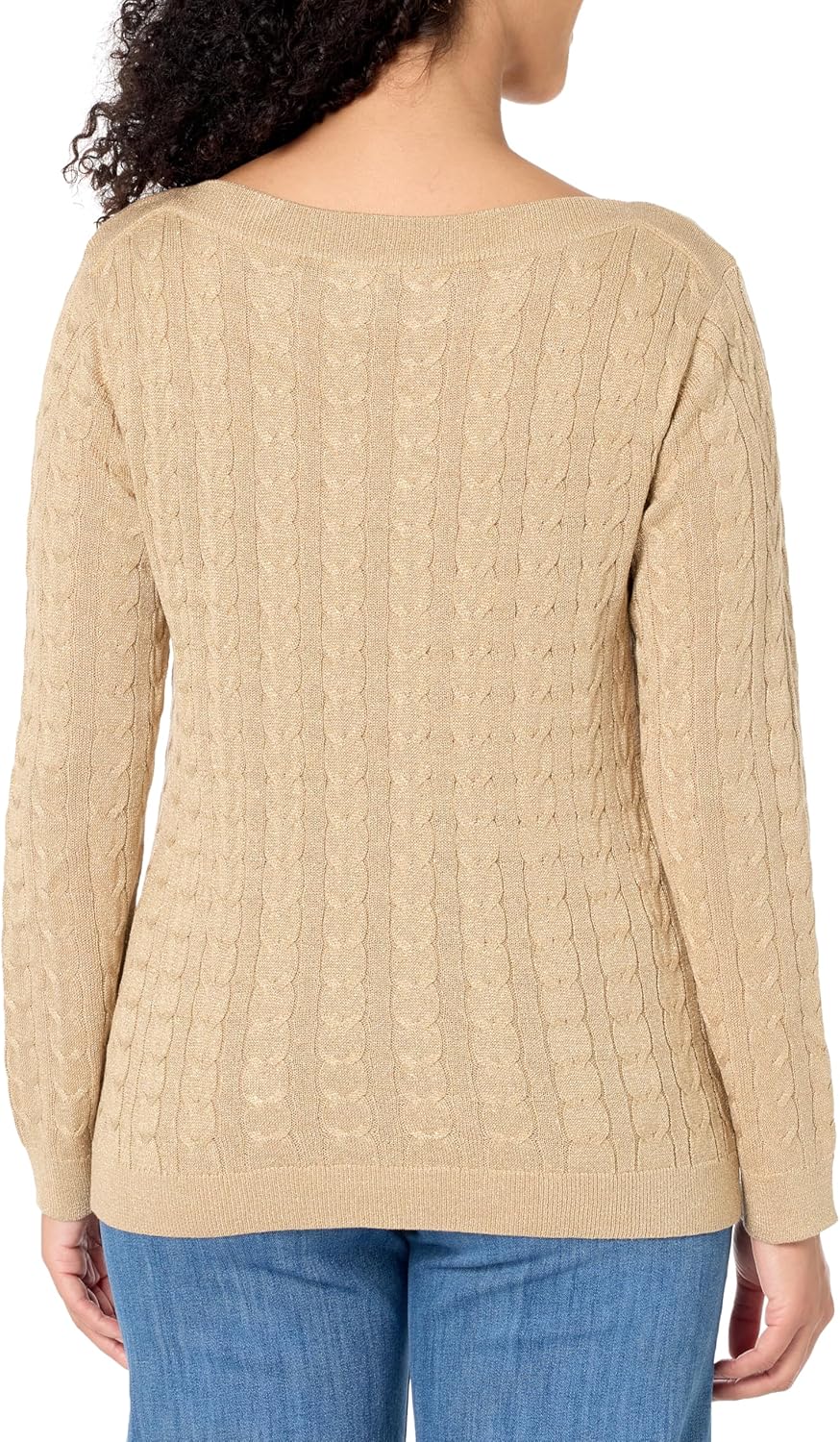 Женский свитер Tommy Hilfiger с рукавами 3/4 и вырезом-лодочкой, Light Heather Fawn — фото 2