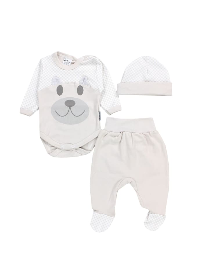 

TupTam Детский боди, комбинезон и шапочка в бежевом цвете