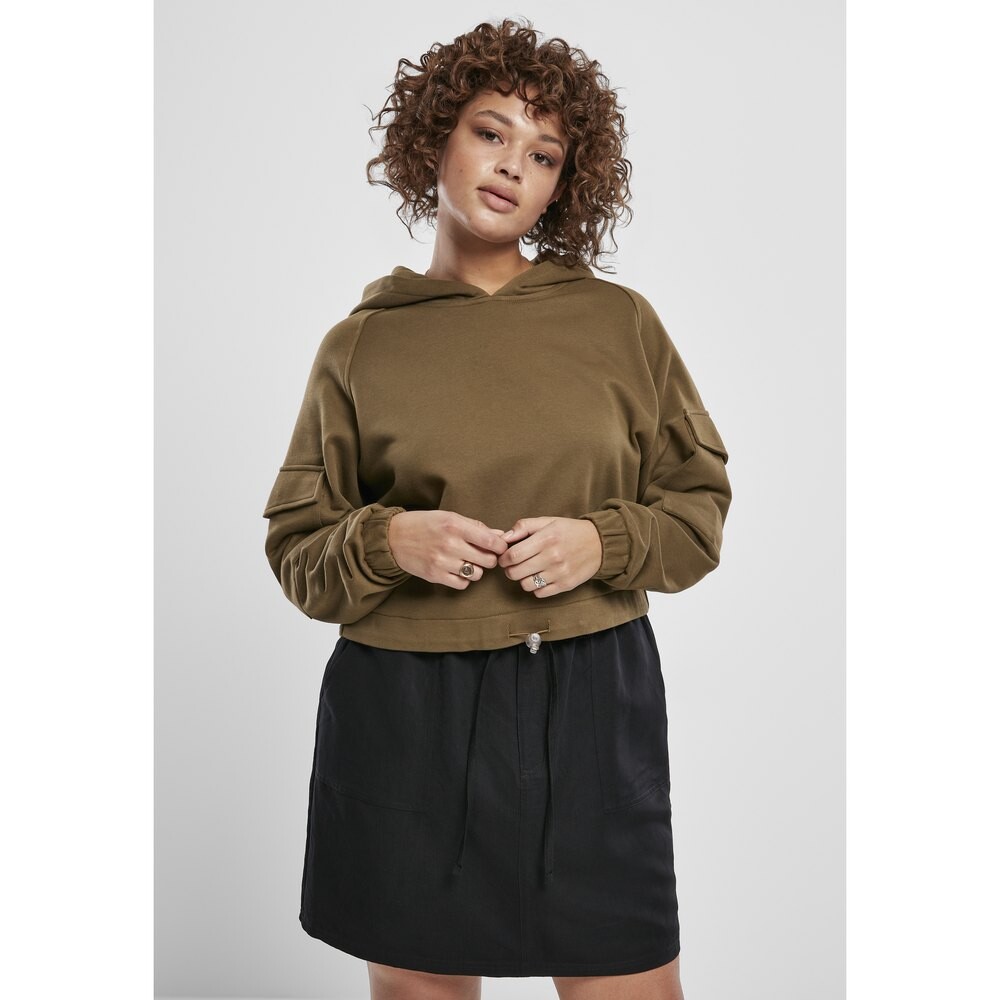 

Толстовка Urban Classics Short Worker Big Hooded, зеленый