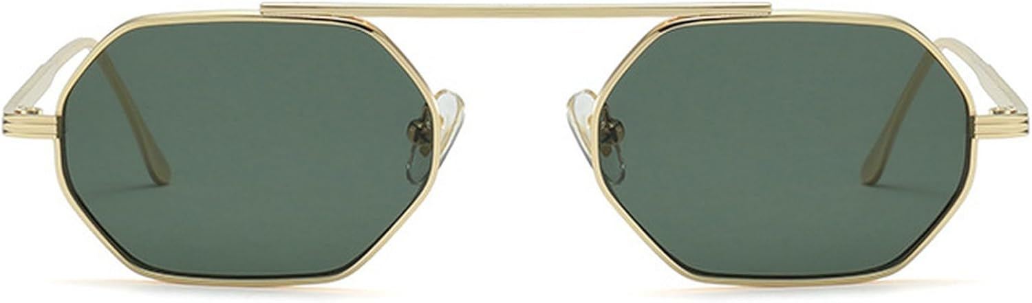 

Ретро-солнцезащитные очки Polygon Small Square для женщин, модная металлическая оправа, линзы с океаническим градиентом, мужские солнцезащитные очки в стиле панк mincl, C5