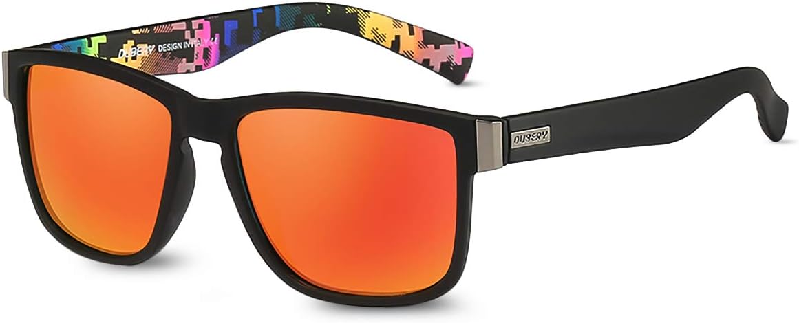 

Солнцезащитные очки для мужчин и женщин, поляризованные, квадратная оправа, черепаховая оправа, спортивные, защита от УФ-излучения UV400, с чехлом для очков, для вождения, отдыха на природе и путешествий LumiSyne, Orange