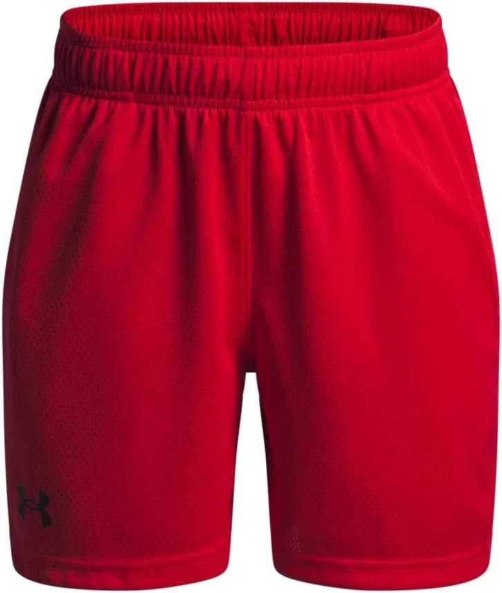 Детские шорты Under Armour из технологичной сетки, (600) Red//Black