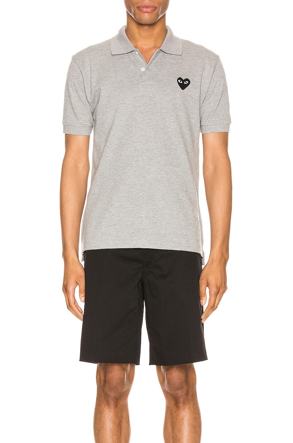 

Поло Comme des Garçons Cotton With Black Emblem, серый