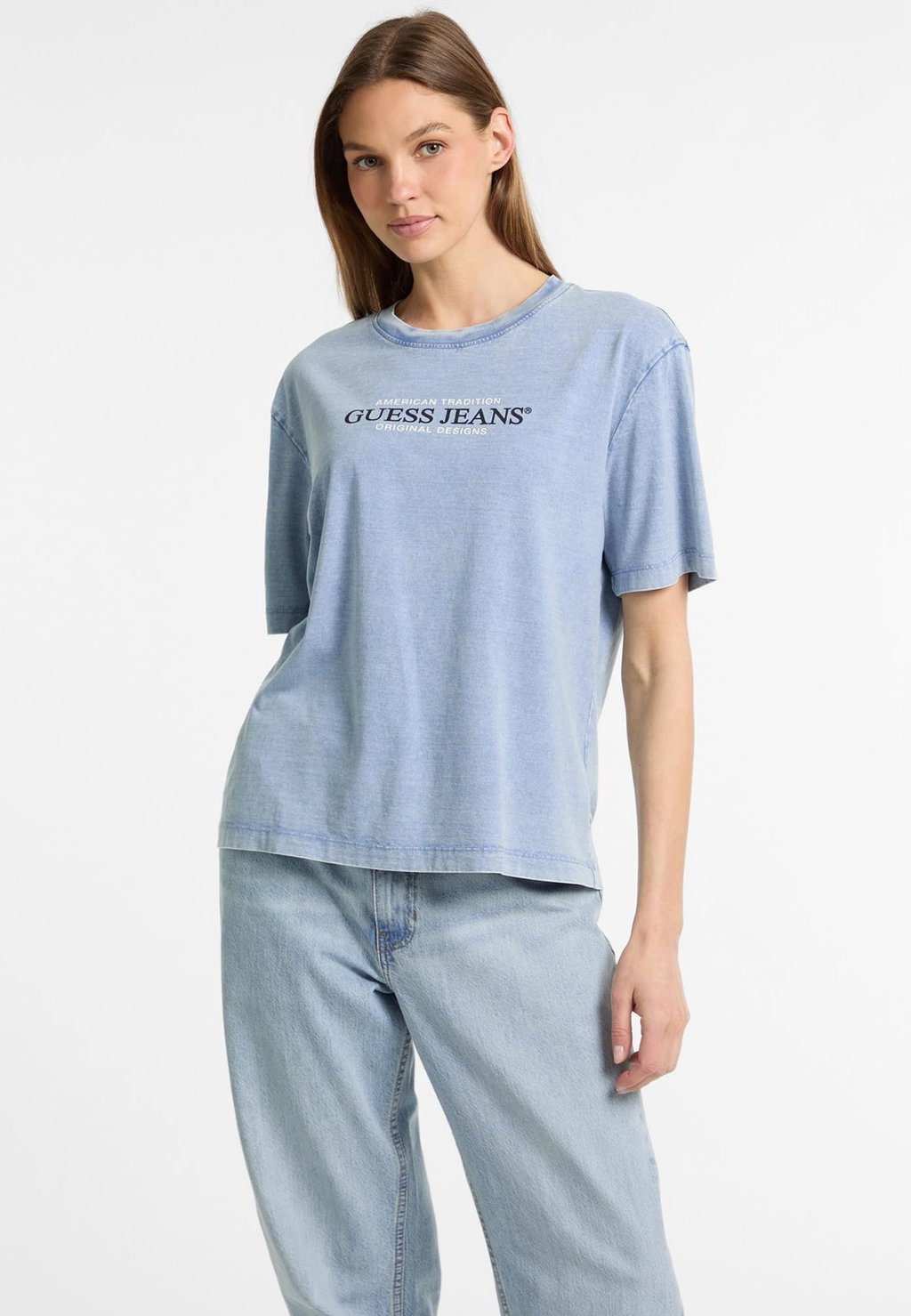 

Футболка с принтом Guess Jeans, синий