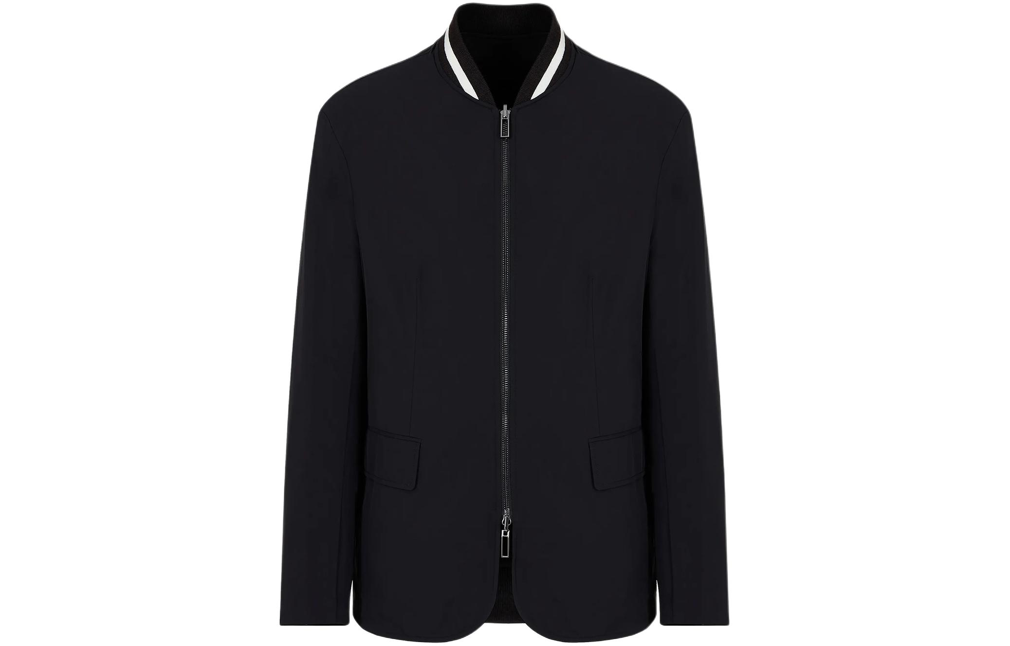 EMPORIO ARMANI Длинный застегивающийся на молнию жакет, Black — фото 3