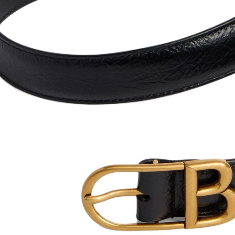 

Кожаный ремень унисекс черный ширина 2,5 см Balenciaga
