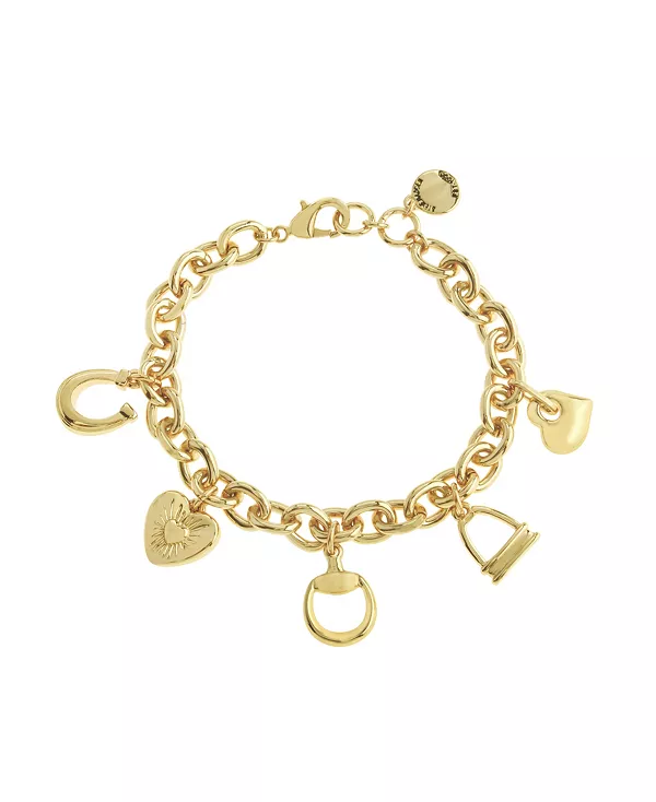 

Золотой студенческий браслет со смешанными подвесками Steve Madden, gold