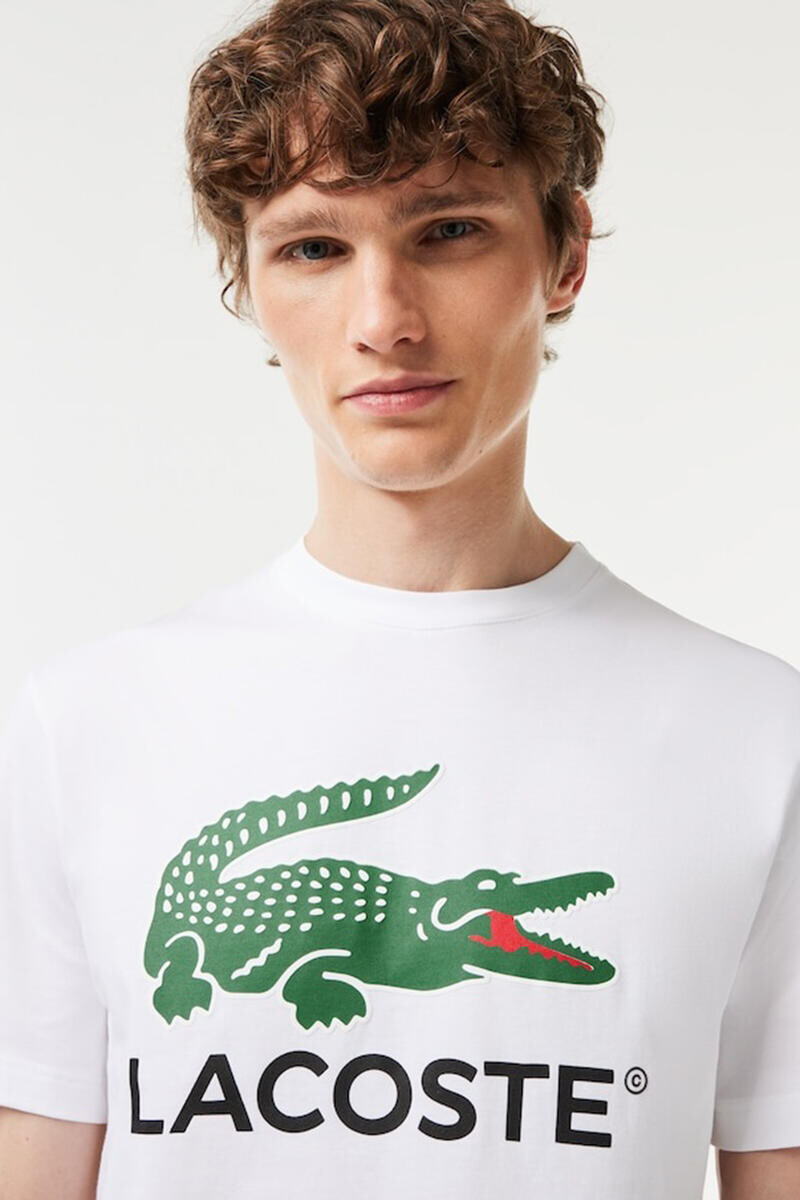 

Мужская футболка из хлопкового джерси с фирменным принтом Lacoste, белый