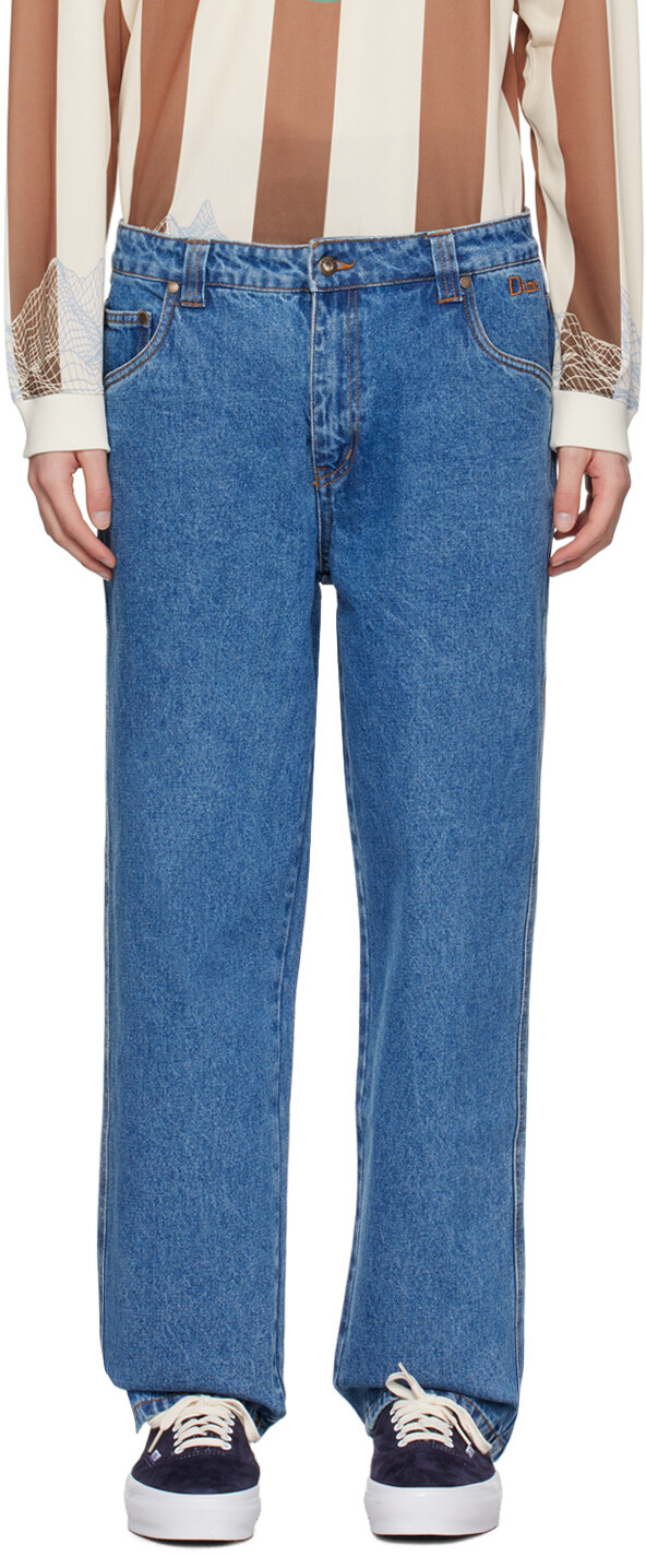 

Синие классические свободные джинсы Dime, Indigo washed