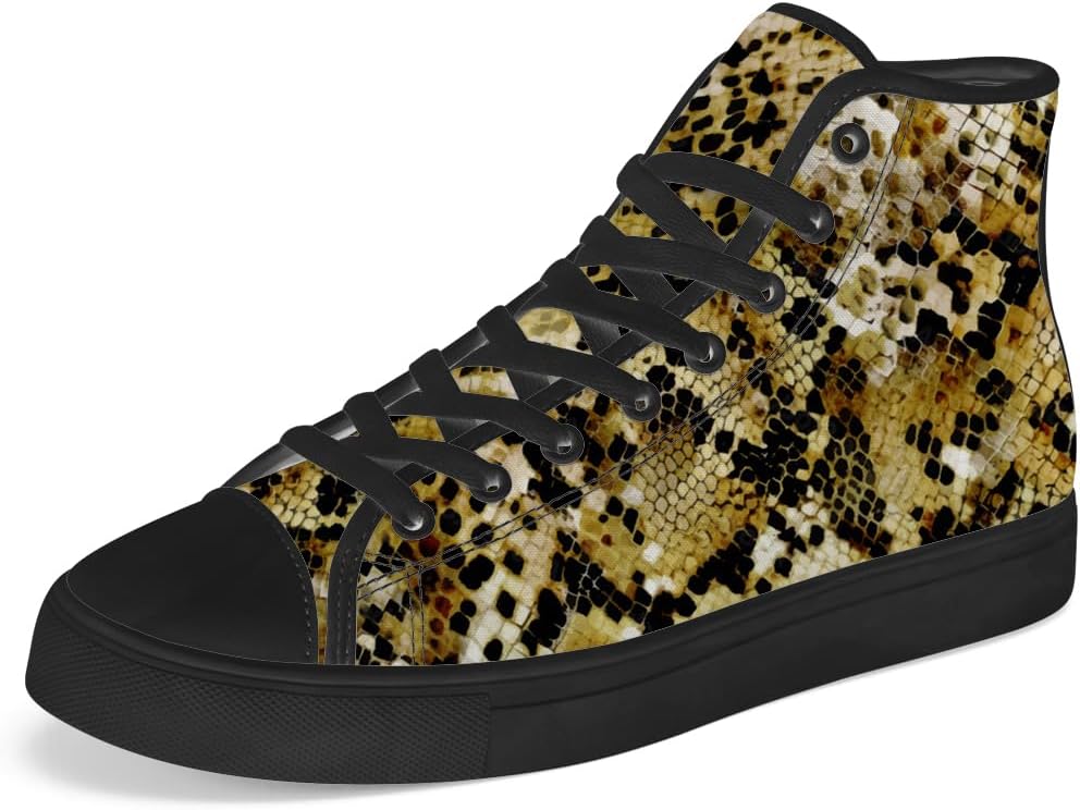 

Кеды на высокой подошве Chebing с принтом змеи, высокие кеды из канвы с текстурой зминой кожи, шнуровка, повседневная обувь, подарок для мужчин и женщин, зеленый