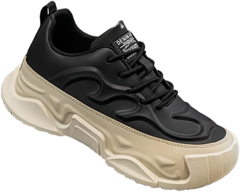 

Мужские повседневные кроссовки больших размеров - низкие, с толстой и амортизирующей подошвой из ПВХ, дышащей тканевой подкладкой и прочной полиуретановой подошвой, подходят для бега, баскетбола и походов Hoalox, черный