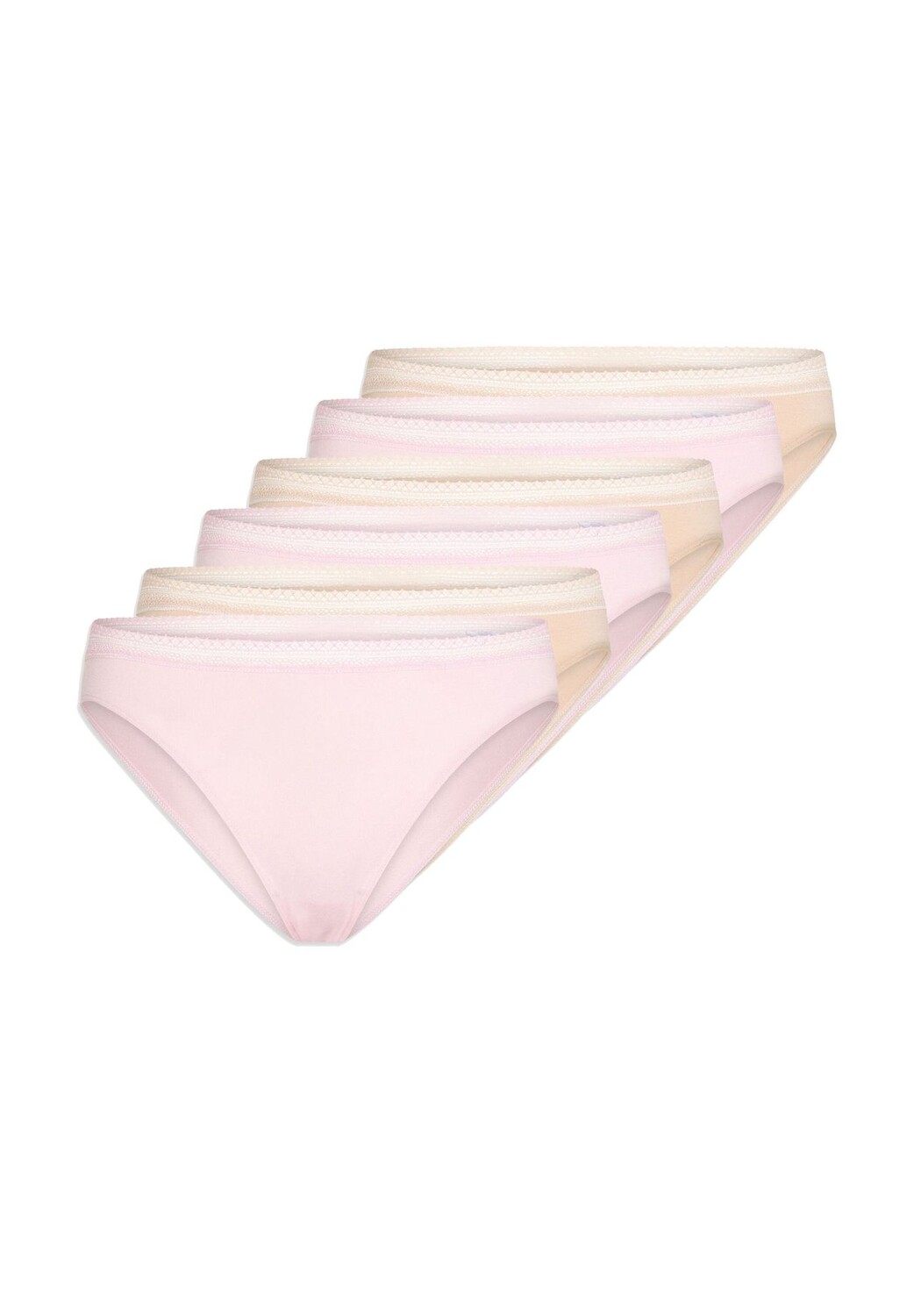 

Трусики Rio, набор из 6 шт, хлопковое кружево SCHIESSER, цвет Rosa / Beige