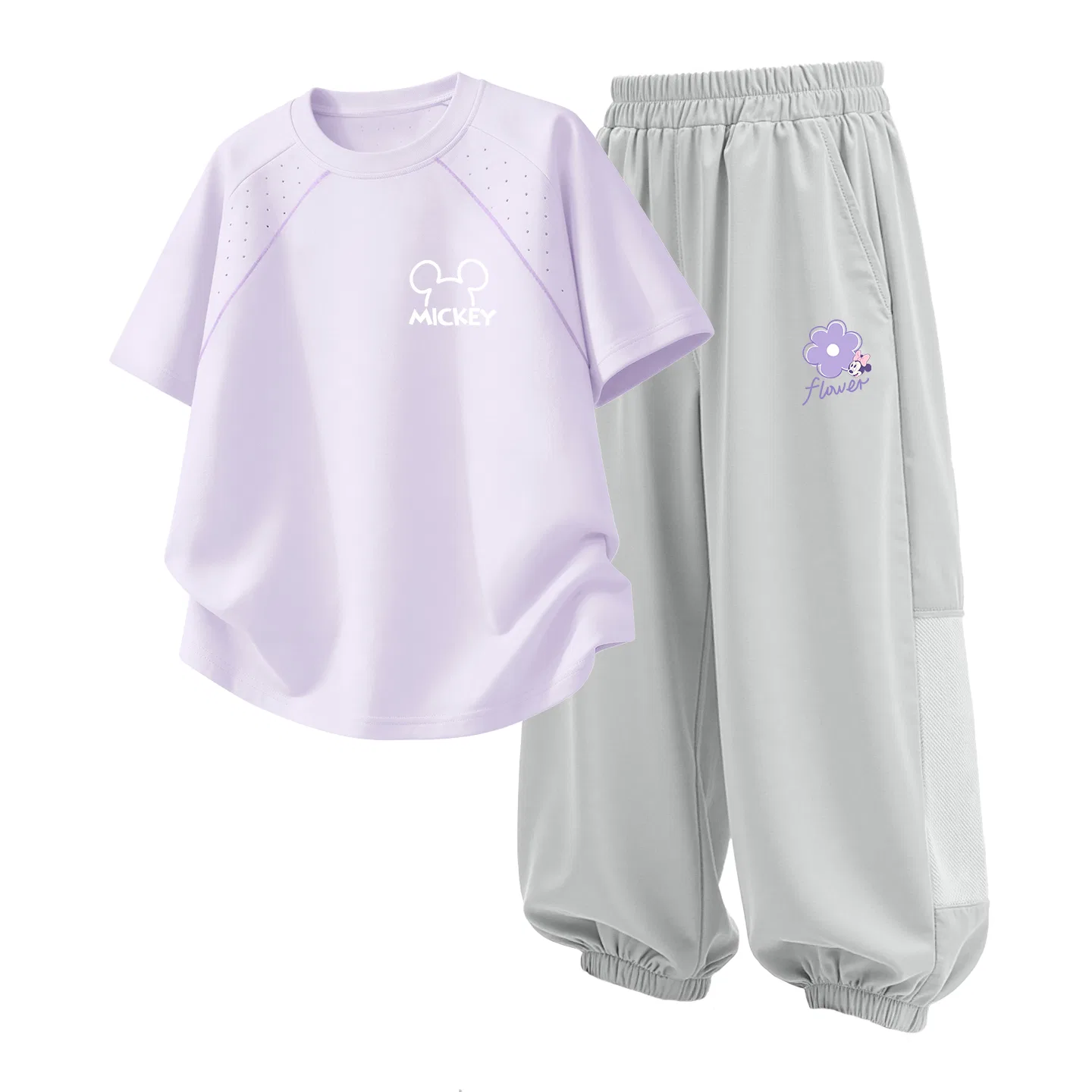 Детский спортивный костюм Casual Sportswear 2 Piece Set Disney, Thick Board Di Line K Hyacinth Purple+Dilaney K Fog Mountain Gray