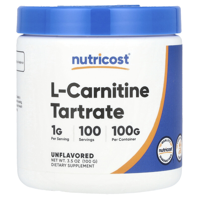 

Nutricost, L-карнитин тартрат, без добавок, 100 г (3,5 унции)