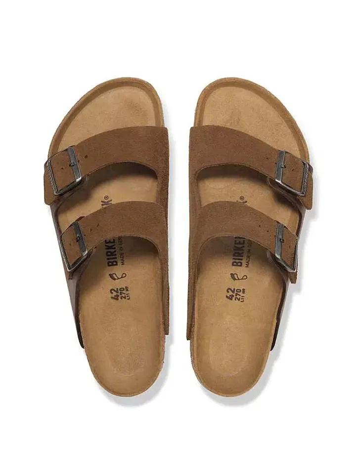 Домашние тапочки, кожаные, Birkenstock, коричневый — фото 3
