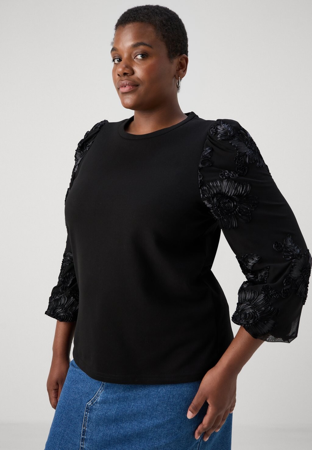 

Толстовка CARROSANNA O NECK MIX ONLY Carmakoma, черный