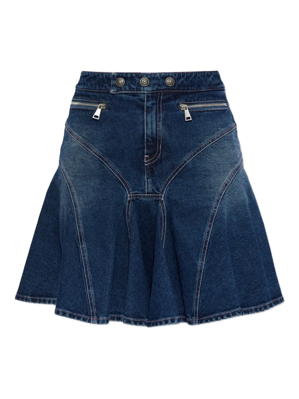 

Мини-юбка с застежкой-молнией Versace Jeans Couture, синий