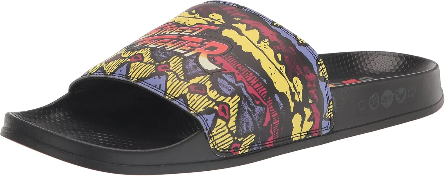 Шлепанцы Reebok унисекс Classic Slide для душа и ванны, Street Fighter Core Black