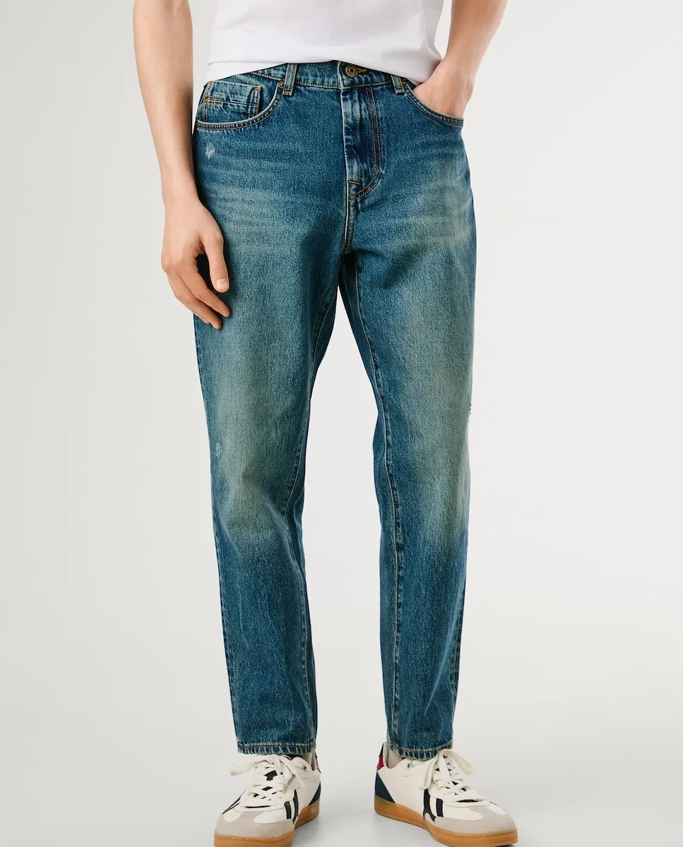 

Мужские джинсы Camden сужающиеся к низу с эффектом износа Pepe Jeans, синий