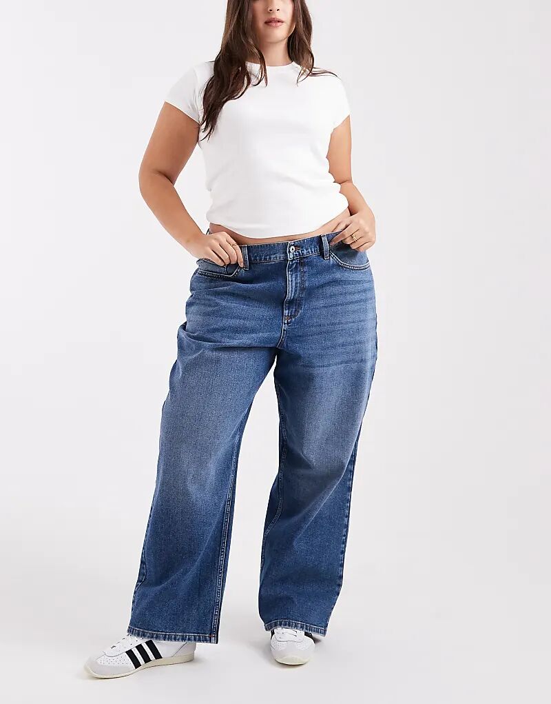 

Джинсы средней посадки COLLUSION X001 Plus Antifit, средне-синего цвета