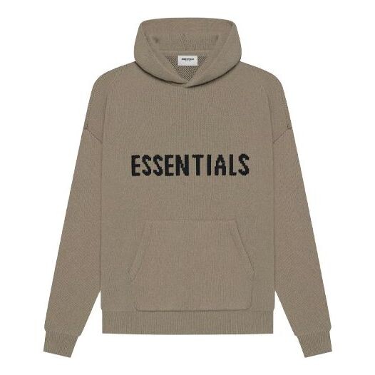 

Толстовка ss21 knit logo hoodie 'taupe' Fear Of God Essentials, серый