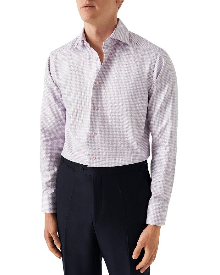 

Рубашка из саржи в клетку Modern Fit King Eton, розовый